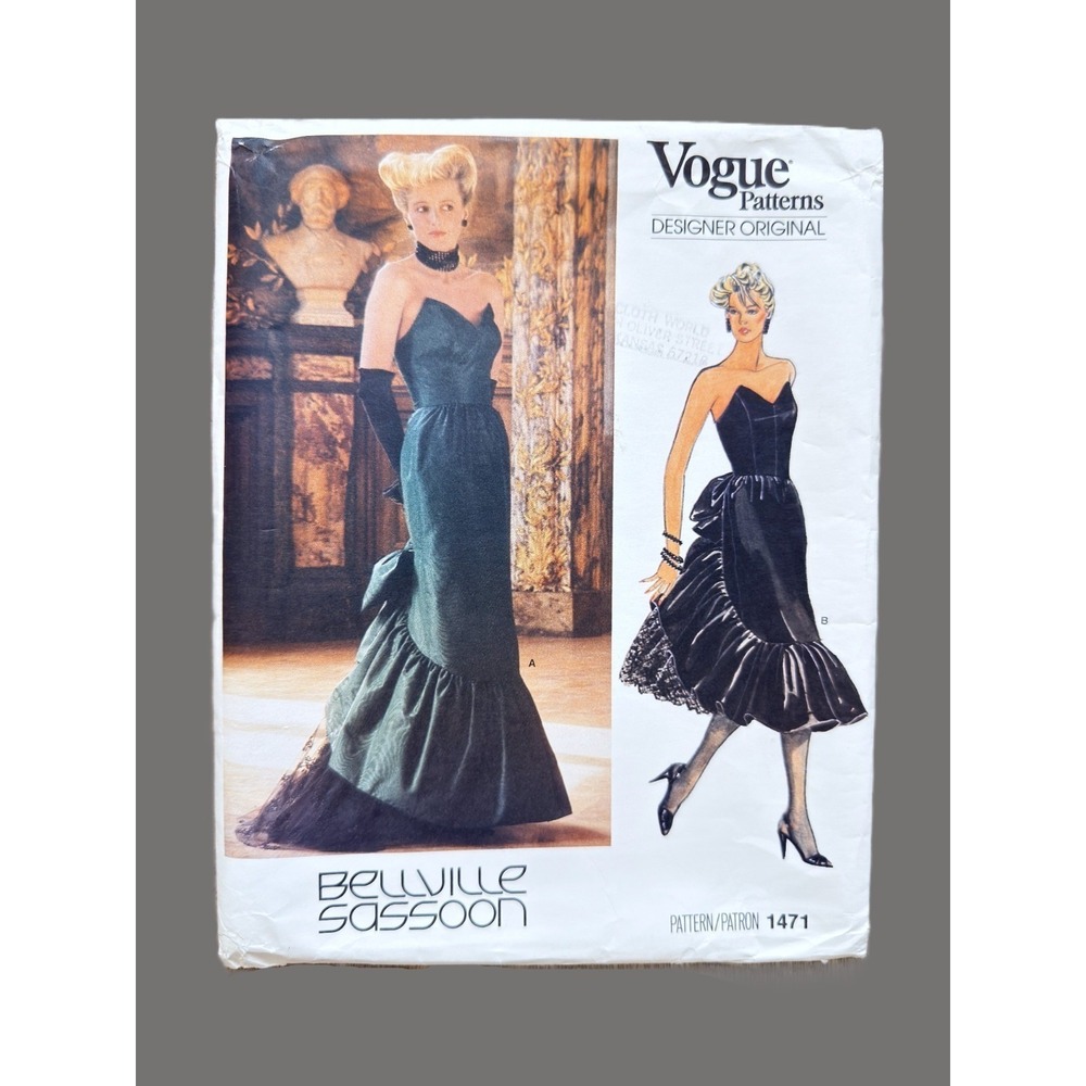 Vogue Design BELLVILLE-SASSOON Pattern Evening Cocktail Strapless, Rear Detail 8